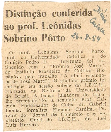 Diário Carioca, 26 de augusto 1954